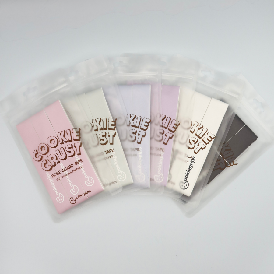cookiegrips Cookie Crust pickleball paddle edge guard tape colorways laid flat