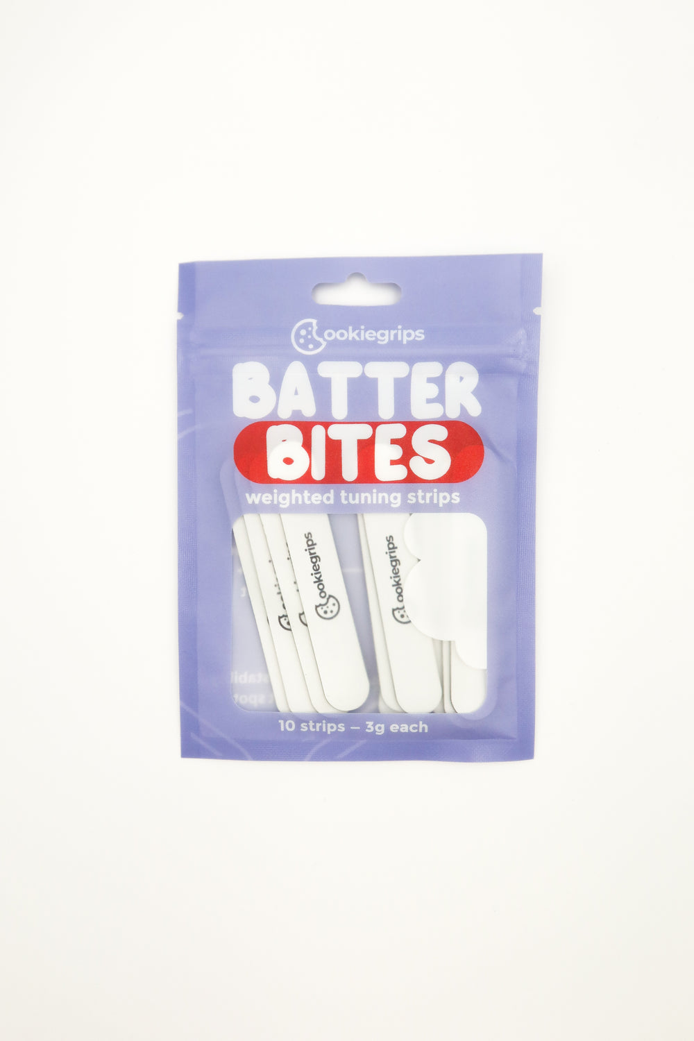 Purple Batter Bites pack of 10 weighted tuning strips, 3g each