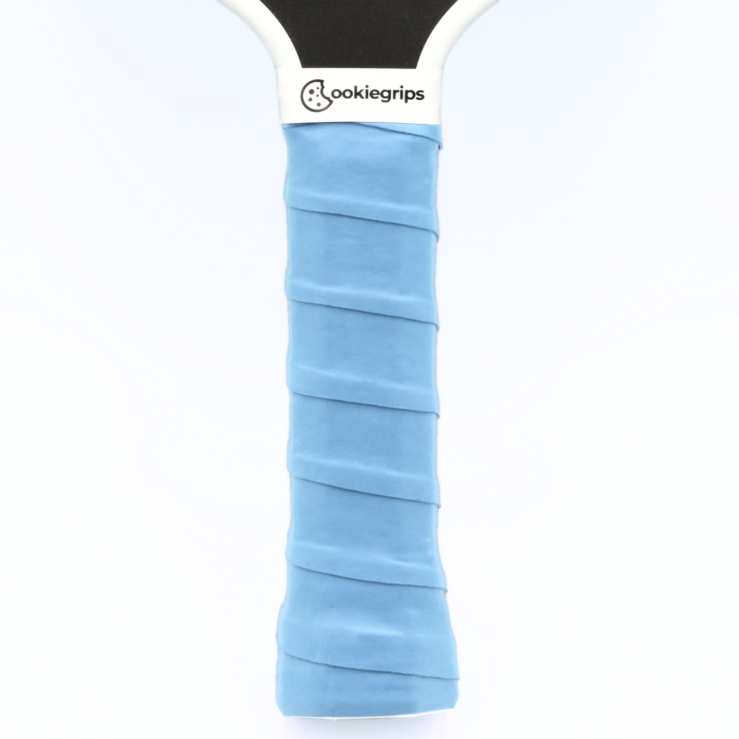 blue cookiegrips pickleball paddle overgrip – soft tacky overgrip applied to paddle handle for comfort and control.