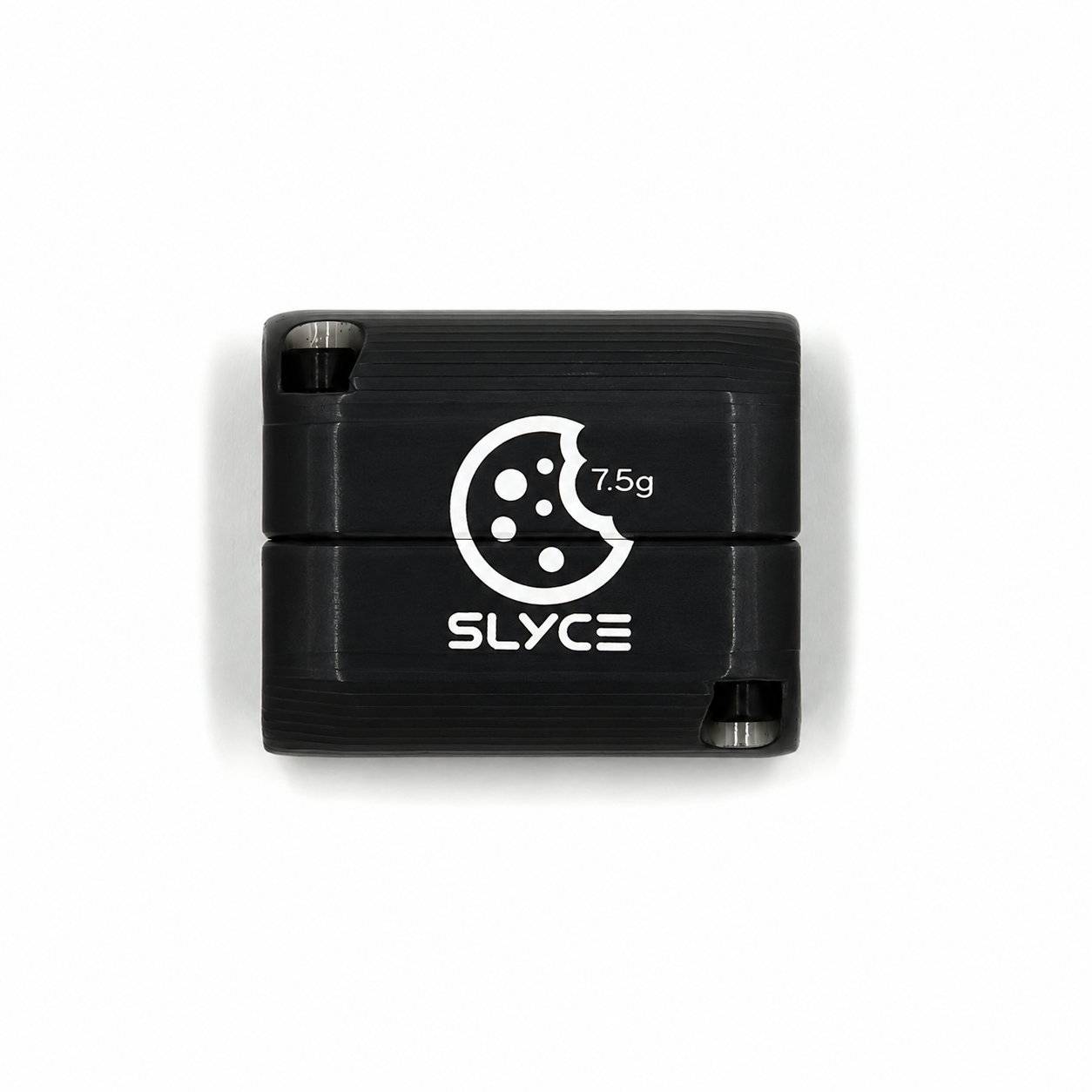 black 7.5g cookiegrips x slyce slydr adjustable removable pickleball clamp weight with a white cookie logo.